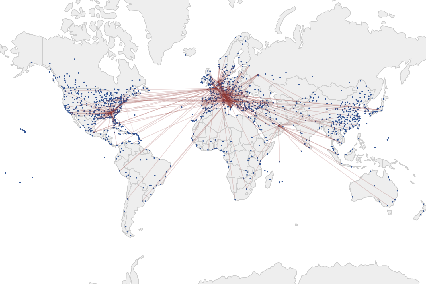 Airline routes, created by D3.js in the context of Coursera course. Some codes are provided by the lecturer